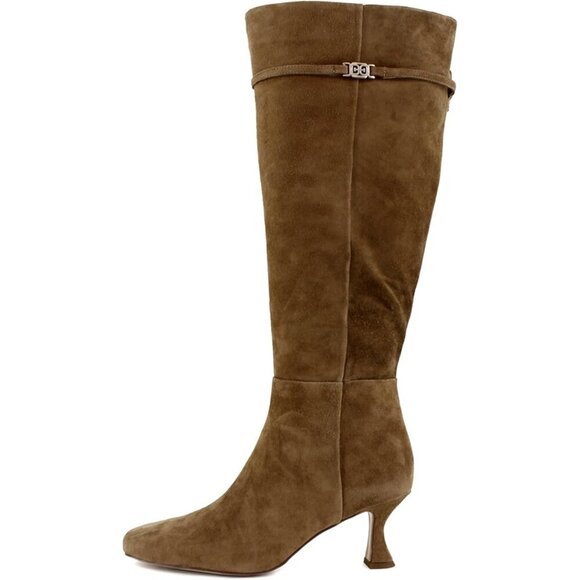 Women's Almond Taupe Platform Pumps Synthetic 7.5 Chic Evening Work - Picture 2 of 8